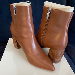 Brown leather ankle boots